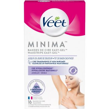 VEET MINIMA (VEET) MINIMA EASY-GEL OKSELS WAXSTRIPS DOOSJE 16 STUKS