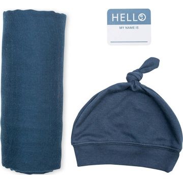 LULUJO HELLO WORLD NAVY NEWBORN 1 STUK
