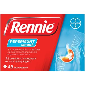RENNIE PEPERMUNT KAUWTABLETTEN DOOSJE 48 STUKS