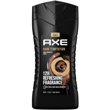 AXE DARK TEMPTATION BODY FACE HAIR WASH DOUCHEGEL FLACON 250 ML