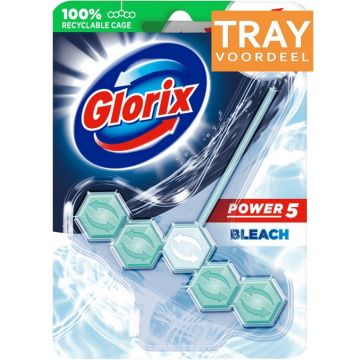 GLORIX POWER 5 (GLORIX) POWER 5 BLEACH TOILETBLOK TRAY 9 X 55 GRAM