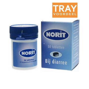 NORIT TABLETTEN BIJ DIARREE TRAY 200 X 50 STUKS