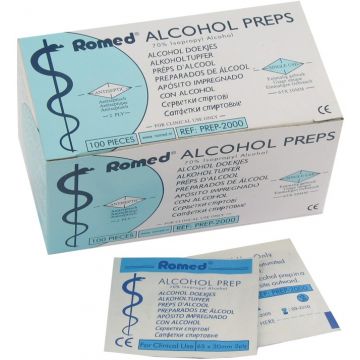 ROMED ALCOHOL DOEKJES DOOSJE 100 STUKS