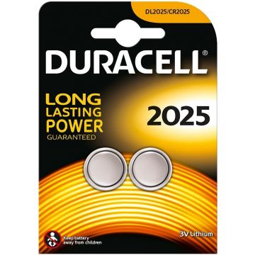 DURACELL 2025 3V LITHIUM KNOOPCELBATTERIJ PAK 2 STUKS