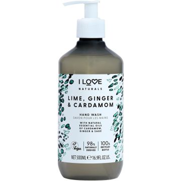 I LOVE NATURALS LIME GINGER & CARDAMOM HAND WASH VLOEIBARE HANDZEEP 500 ML
