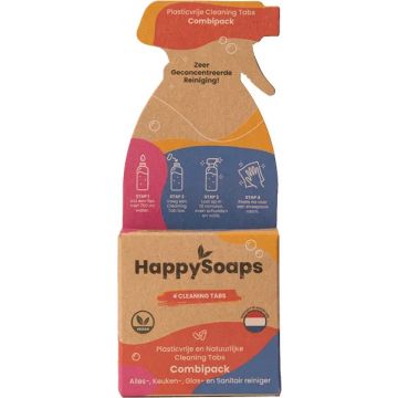 HAPPYSOAPS COMBIPACK CLEANING TABS DOOSJE 4 STUKS