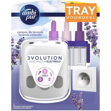 AMBI PUR 3VOLUTION LAVENDER HOUDER + NAVULLING LUCHTVERFRISSER TRAY 4 X 3 X 20 ML