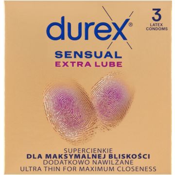 DUREX SENSUAL EXTRA GLIJMIDDEL CONDOOMS 3 STUKS