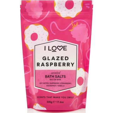 I LOVE GLAZED RASPBERRY BATH SALTS BADZOUT 500 GRAM
