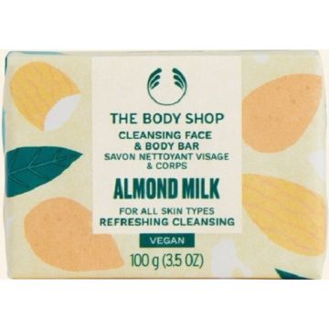 THE BODY SHOP ALMOND MILK CLEANSING FACE & BODYBAR 100 GRAM