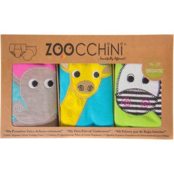 ZOOCCHINI SAFARI 2-3 YEARS GIRLS' ORGANIC COTTON TRAINING PANTS OEFENBROEKJES 3 STUKS