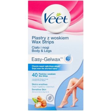 VEET EASY-GELWAX SENSITIVE SKIN WAXSTRIPS 40 STUKS