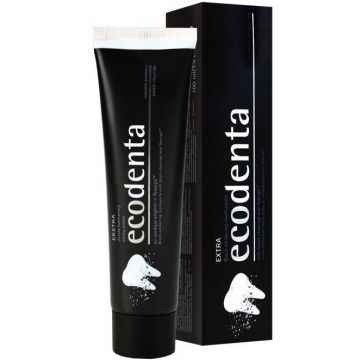 ECODENTA EXTRA BLACK WHITENING TOOTHPASTE TANDPASTA TUBE 100 ML