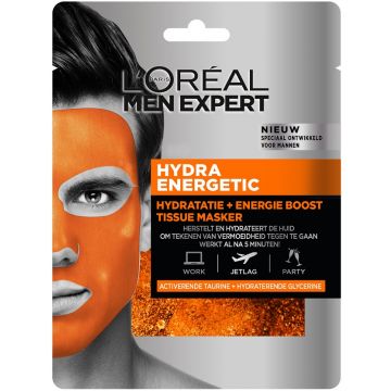 L'OREAL MEN EXPERT HYDRA ENERGETIC (L'OREAL) HYDRA ENERGETIC TISSUE MASK GEZICHTSMASKER ZAKJE 30 ML