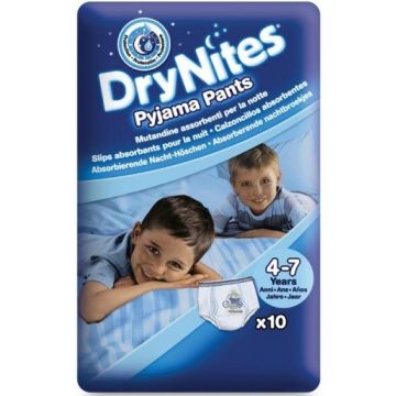 HUGGIES DRY NITES PYJAMA PANTS 4-7 JAAR (JONGENS) PAK 10 STUKS
