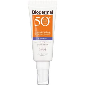 BIODERMAL ZONNECREME VOOR HET GEZICHT ANTI AGE SPF 50+ ZEER HOOG ZONNEBRAND TUBE 40 ML