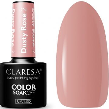 CLARESA COLOR SOAK OFF DUSTY ROSE 02 UV/LED GELLAK 5 GRAM