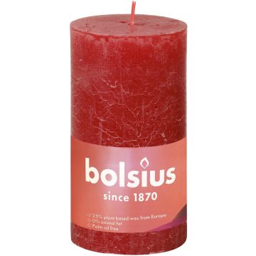 BOLSIUS RUSTIEK (BOLSIUS) RUSTIEK DELICATE RED 130/68 STOMPKAARS 1 STUK