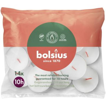 BOLSIUS 10 UUR THEELICHTEN 14 STUKS
