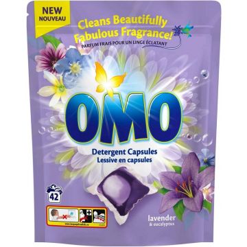 OMO LAVENDER & EUCALYPTUS WASMIDDEL CAPSULES ZAK 42 STUKS