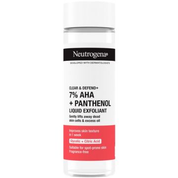 NEUTROGENA CLEAR & DEFEND 7% AHA + PANTHENOL LIQUID EXFOLIANT GEZICHTSSCRUB 125 ML