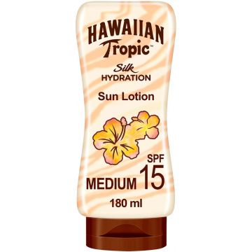 HAWAIIAN TROPIC SILK HYDRATION SPF 15 PROTECTIVE SUN LOTION ZONNEBRANDCREME FLACON 180 ML
