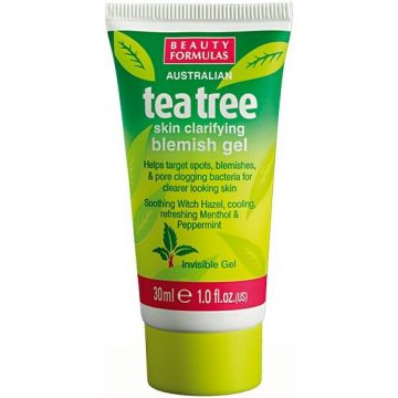 BEAUTY FORMULAS TEA TREE (BEAUTY FORMULAS) TEA TREE SKIN CLARIFYING BLEMISH GEL TUBE 30 ML