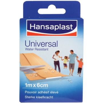 HANSAPLAST UNIVERSAL (HANSAPLAST) UNIVERSAL WATER RESISTANT 1 M X 6 CM PLEISTERS PAKJE 1 STUK