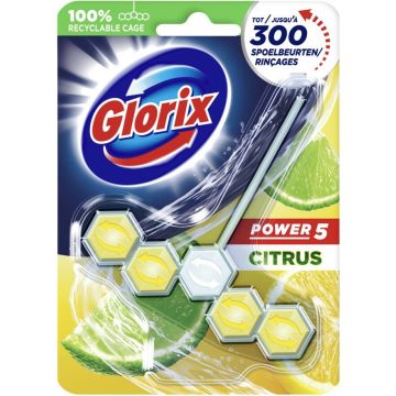 GLORIX POWER 5 (GLORIX) POWER 5 CITRUS TOILETBLOK PAK 55 GRAM