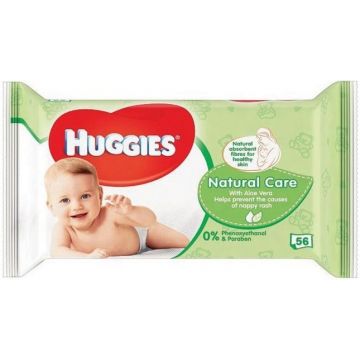 HUGGIES NATURAL CARE (HUGGIES) NATURAL CARE BABYDOEKJES PAK 56 STUKS