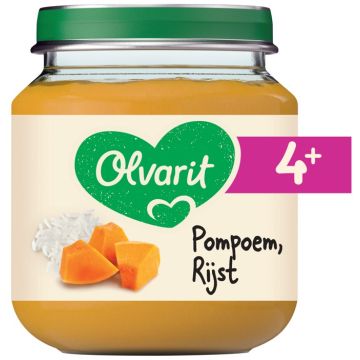 OLVARIT 4+ MAANDEN POMPOEN, RIJST BABYVOEDING 125 GRAM
