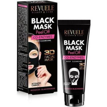 REVUELE BLACK MASK PEEL OFF CO-ENZYMES GEZICHTSMASKER TUBE 80 ML
