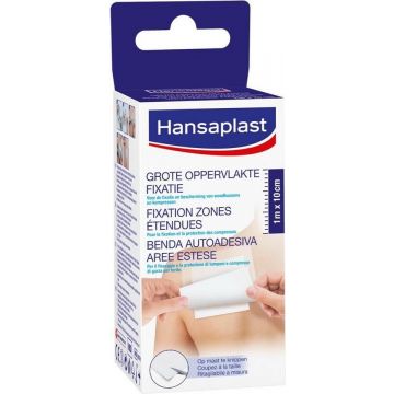 HANSAPLAST GROTE OPPERVLAKTE FIXATIE 1M X 10 CM PLEISTERS 1 STUK