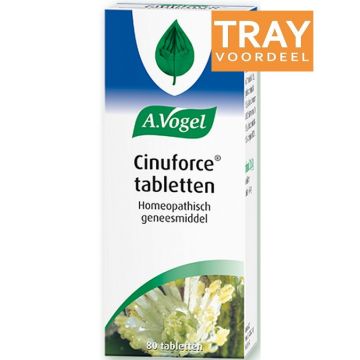 A. VOGEL CINUFORCE (A. VOGEL) CINUFORCE TABLETTEN HOMEOPATHISCH GENEESMIDDEL BIJ NEUSVERKOUDHEID, BIJHOLTEONTSTEKING TRAY 42 X 80 STUKS