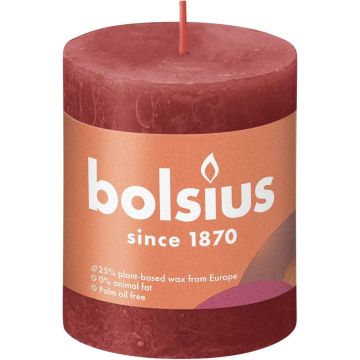BOLSIUS RUSTIEK (BOLSIUS) RUSTIEK DELICATE RED 80/68 STOMPKAARS 1 STUK