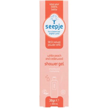 SEEPJE WHITE PEACH AND CEDARWOOD SHOWER GEL DOUCHEGEL (NAVULLING) DOOSJE 38 GRAM