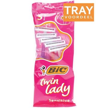 BIC TWIN LADY SENSITIVE WEGWERPMESJES TRAY 20 X 5 STUKS
