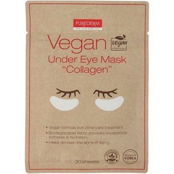 PUREDERMA VEGAN COLLAGEN UNDER EYE MASK ZAKJE 30 STUKS