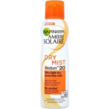 GARNIER AMBRE SOLAIRE DRY PROTECT (GARNIER) DRY PROTECT MEDIUM SPF 20 ZONNEBRAND SPUITBUS 200 ML
