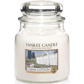 YANKEE CANDLE CLEAN COTTON GEURKAARS POT 411 GRAM