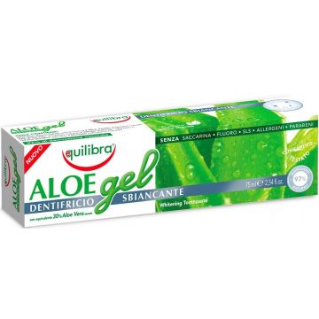EQUILIBRA ALOE GEL WHITENING TOOTHPASTE TANDPASTA TUBE 75 ML