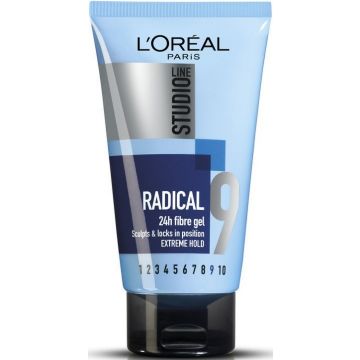 L'OREAL STUDIO LINE RADICAL (L'OREAL) RADICAL 24H FIBRE GEL EXTREME HOLD TUBE 150 ML