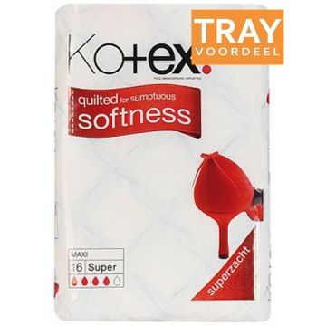 KOTEX SUPER (KOTEX) MAXI SUPER MAANDVERBAND TRAY 5 X 16 STUKS