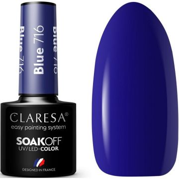CLARESA COLOR SOAK OFF BLUE 716 UV/LED GELLAK 5 GRAM