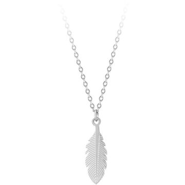 TROLI STYLISH STEEL NECKLACE WITH FEATHER
