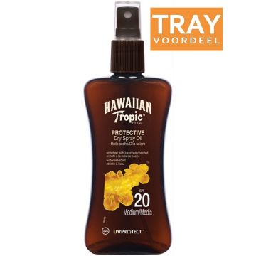 HAWAIIAN TROPIC PROTECTIVE SPF 20 DRY OIL ZONNEBRAND SPRAY TRAY 6 X 200 ML