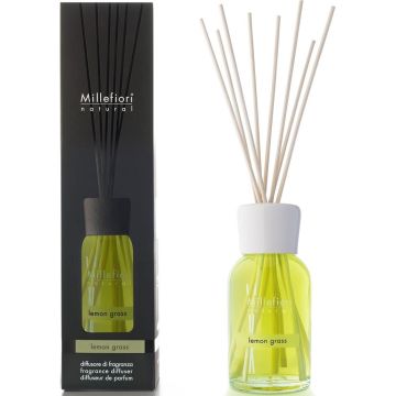 MILLEFIORI NATURAL LEMON GRASS (MILLEFIORI) LEMON GRASS FRAGRANCE DIFFUSER GEURSTOKJES 250 ML