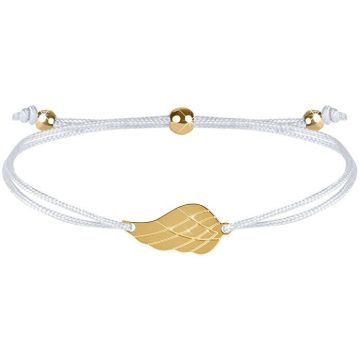 TROLI WITTE/GOUDEN ARMBAND MET ENGELENVLEUGEL 1 STUK