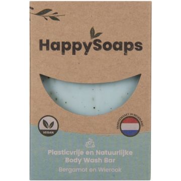 HAPPYSOAPS BERGAMOT EN WIEROOK BODY WASH BAR DOOSJE 100 GRAM