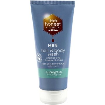 DE TRAAY BEE HONEST MEN EUCALYPTUS HAIR & BODYWASH DOUCHEGEL TUBE 200 ML